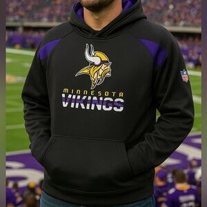 Onfield Reebok NFL Men Minnesota Vikings Hooded Pullover Sweatshirt Size Large